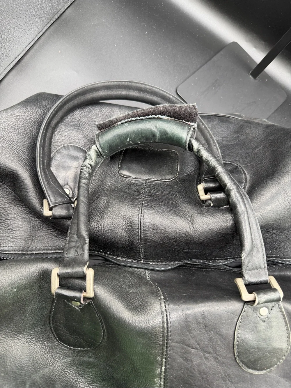 Latico Black Leather Weekender Bag - Men's Travel Duffel
